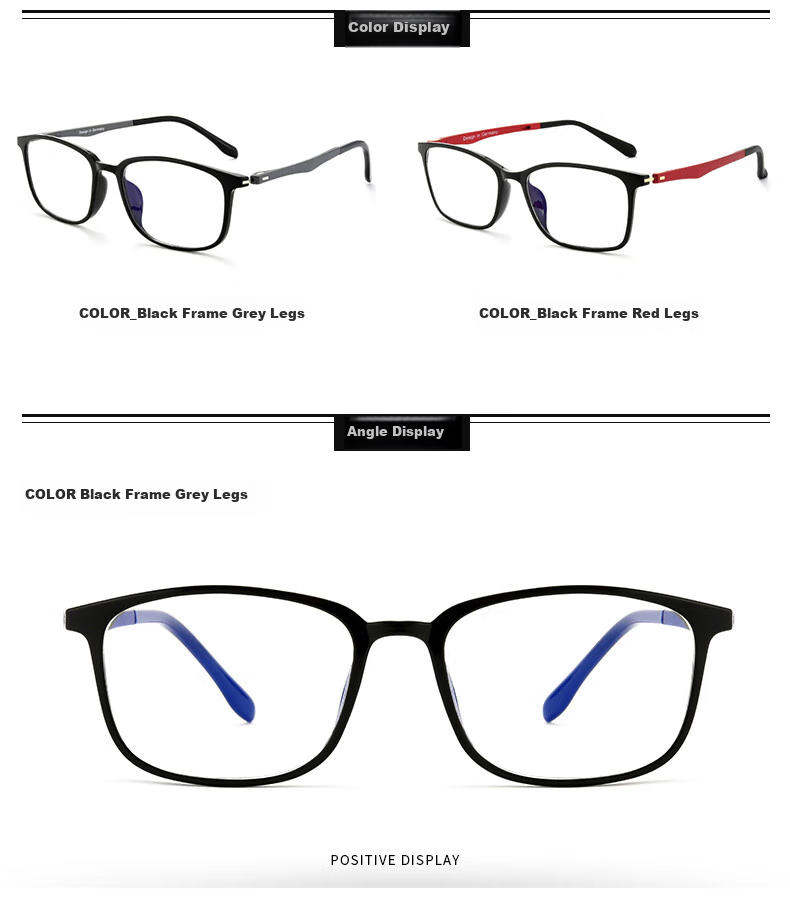 BUZZ Reading Glasses for Men And Women, Anti-Blue Light, Ultra-Light, High Definition, for Middle-Aged And Elderly, Presbyopia Glasses BJ121 Black Frame with Gray Temples 100 Degrees 10