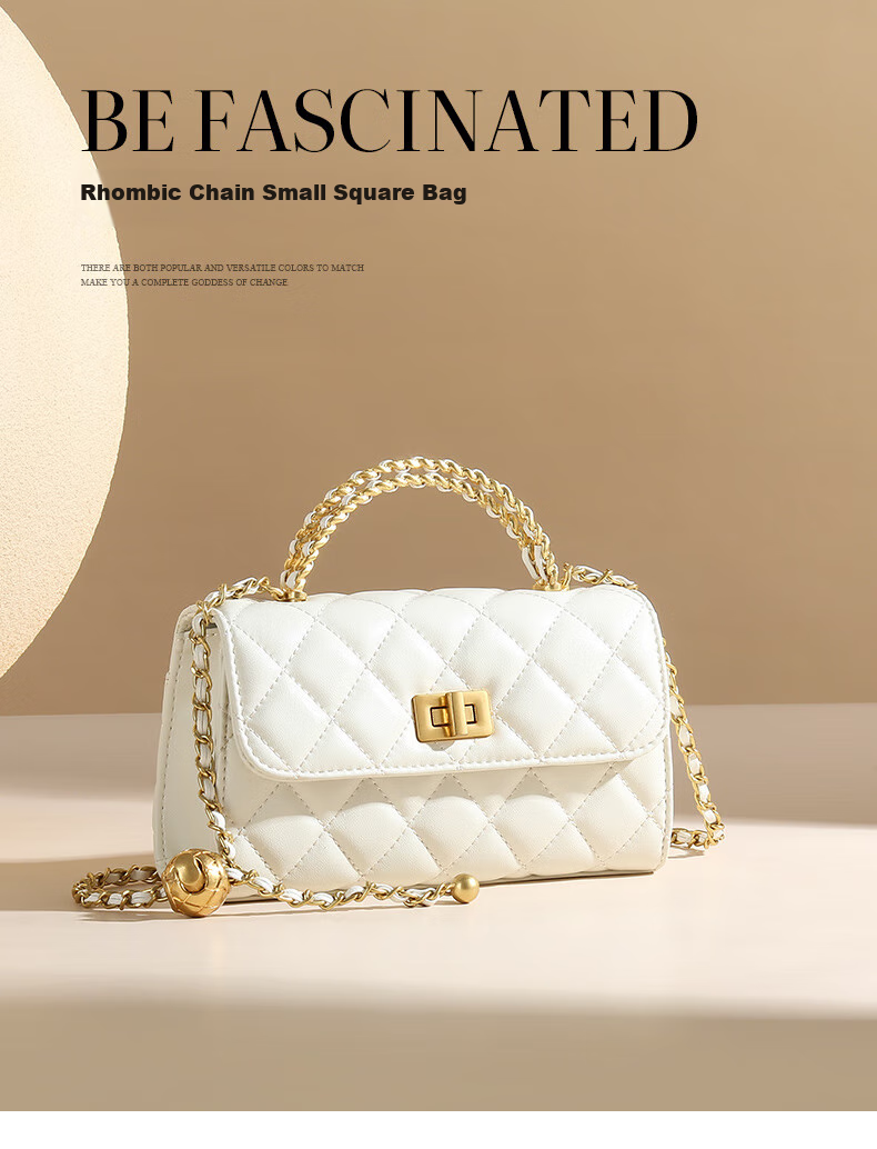 TUCANO Women's Leather Shoulder Bag Small Fragrance Style Quilted Chain Bag Fashion Versatile Crossbody Bag Mother's Day Birthday Gift 2