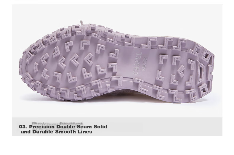 CAMEL Women's Yanyang Shoes with Light Soft Casual Sneakers L25A255136 Purple/beige 36 23