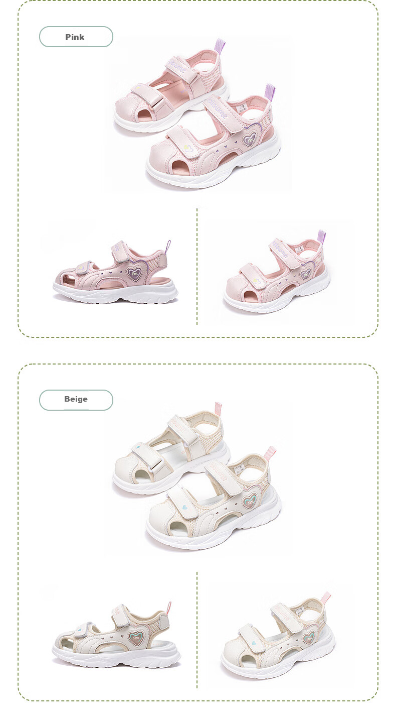 Follow Me Boys And Girls Sandals, Children's Beach Shoes, Summer Soft-Soled Closed-Toe Sandals, Velcro Sports Casual Shoes, Pink, Size 30 9