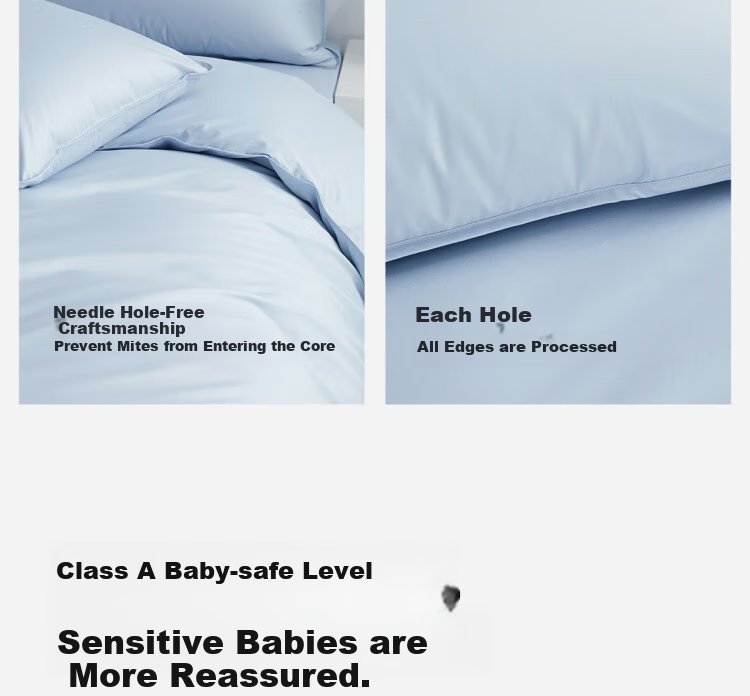Shupiaoer 100% Pure Cotton Class A Duvet Cover, Washable Anti-Mite Bedding, Mite-Proof Duvet Cover - Blue, 200×230cm 20