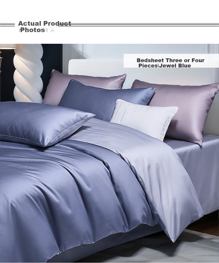 FUANNA Cotton Bedding Set, Four Pieces Including Bed Sheet And Duvet Cover, 60-Count Long-Staple Cotton Sateen Bedding, King Size Simple Set, 230×229cm 9