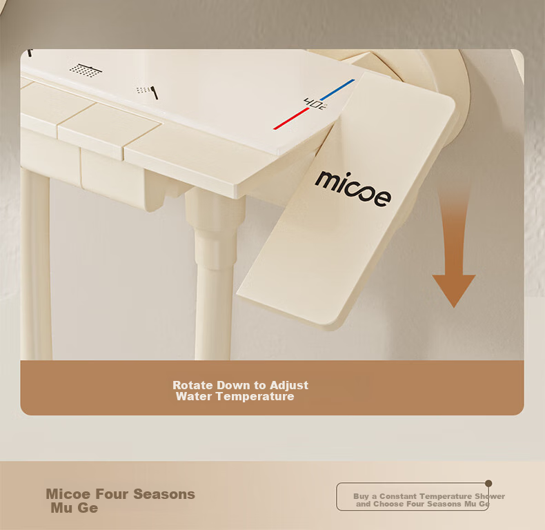 Micoe M3+Pro Thermostatic Shower Set Four Seasons Bathroom High-Pressure Shower Head Milk White 12