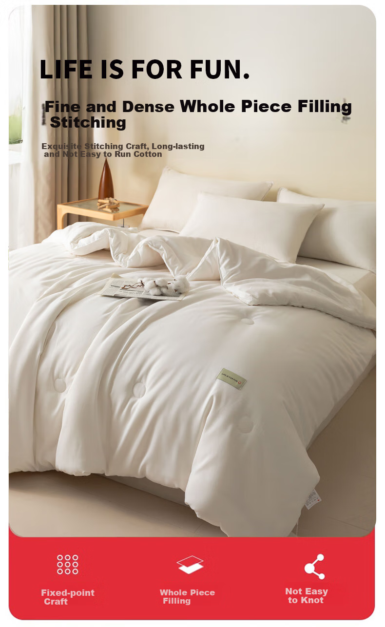 MINISO 100% Xinjiang Pure Cotton Quilt, All-Season Comforter, Spring And Autumn Duvet, Dormitory Single Bed, 150x200cm, 5 Ji 7