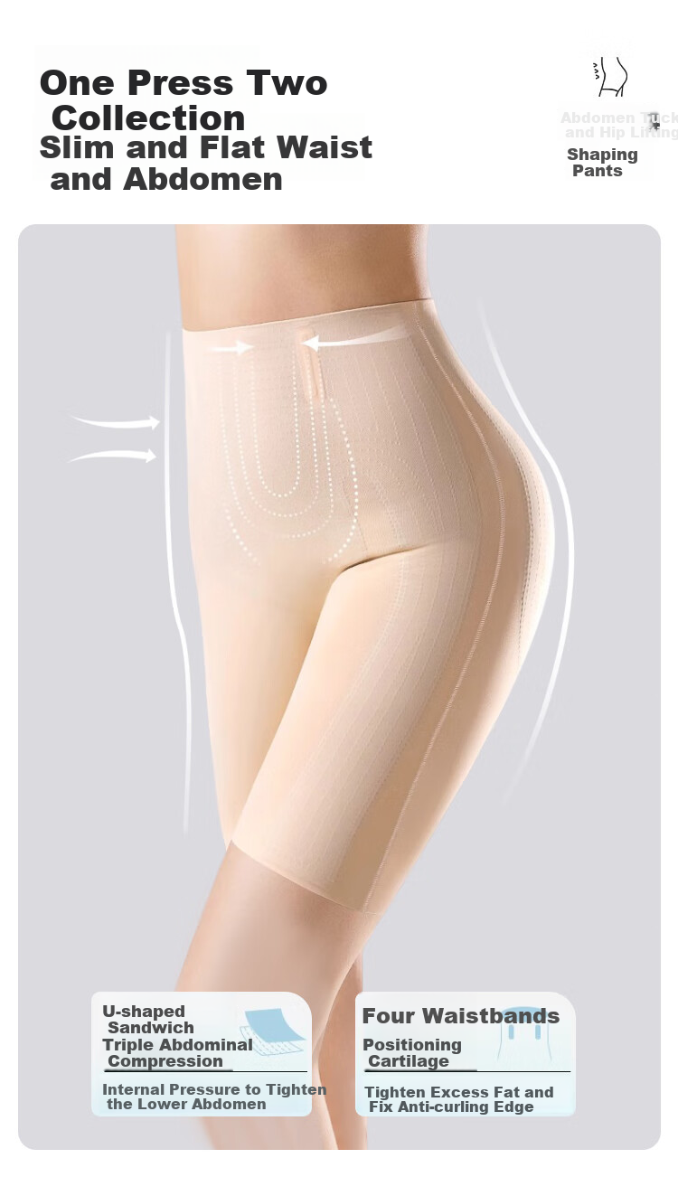 FitonTon High-Waisted Strong Tummy Control Shaping Panties for Postpartum Women, Invisible Butt-Lifting Slimming Hip-Cinching Safety Shorts for Wome 5