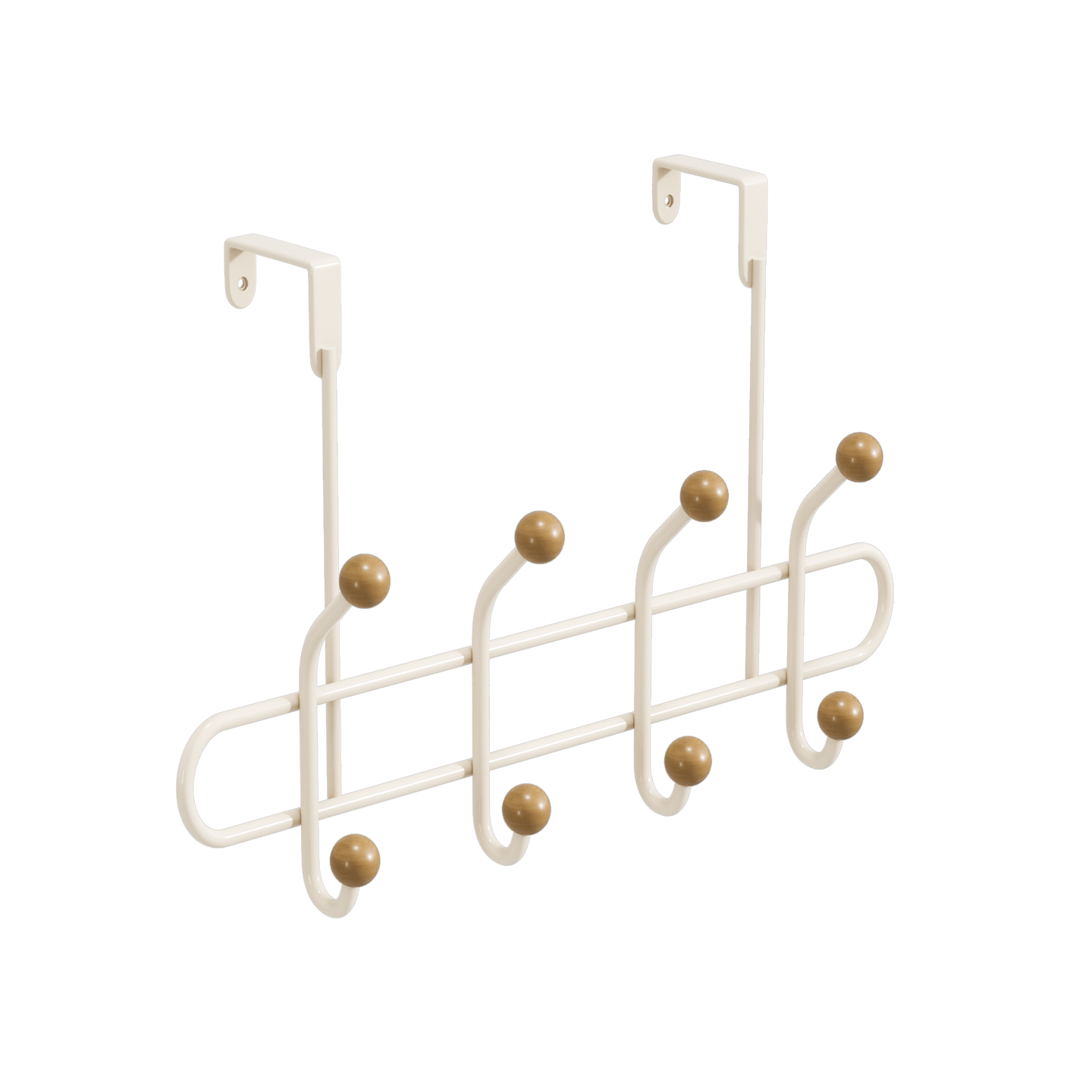 Baicaoyuan Double-Layer Door Hook Rack No-Drill Over-the-Door Storage Rack with 10 Hooks for Bedroom and Bathroom