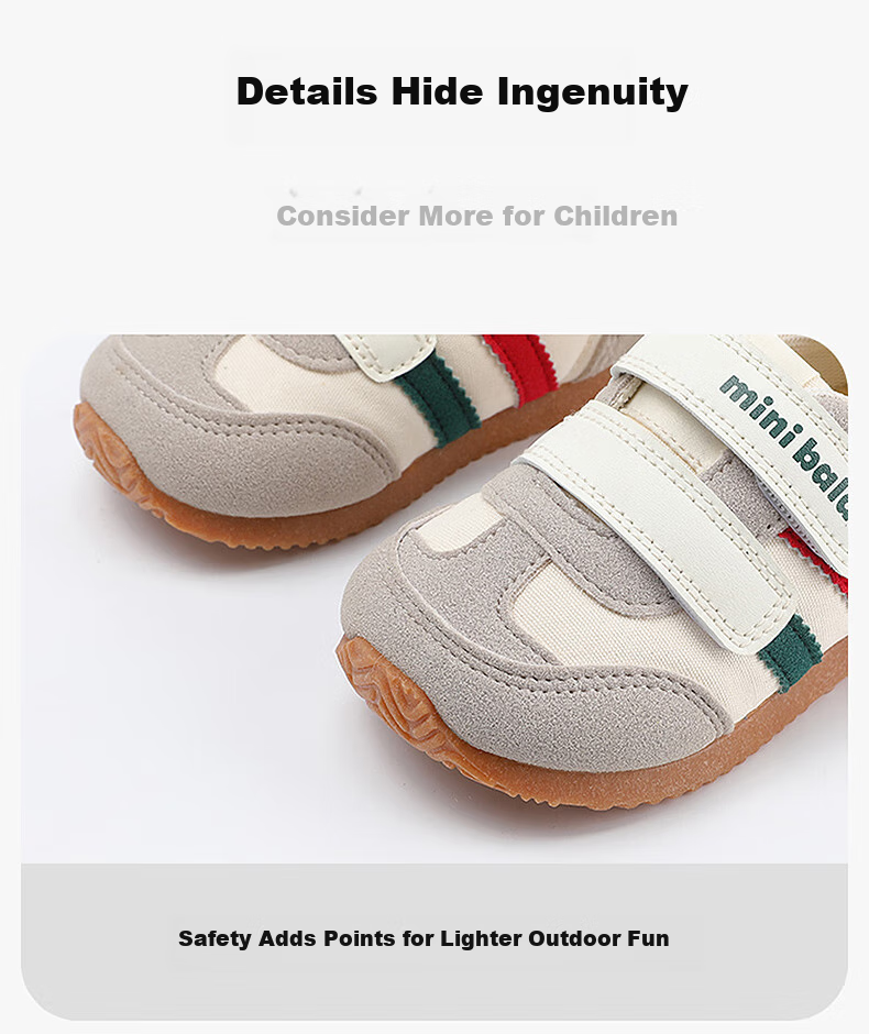 Minibala New Children's Training Shoes, Baby Walking Shoes, Toddler Casual Sneakers with Double Velcro Straps 6