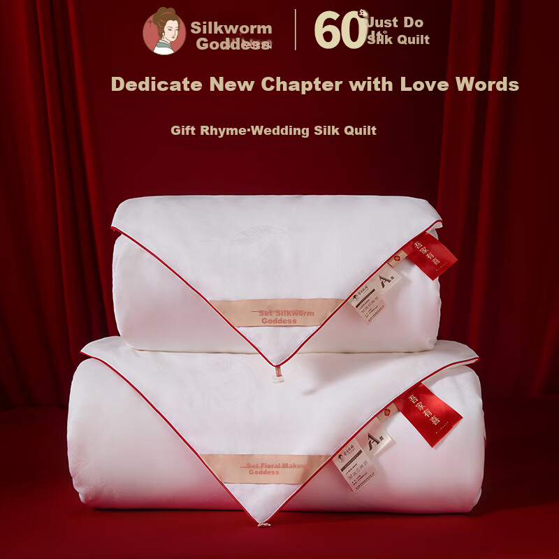SILKUEEN [Liyun] 100% Premium Mulberry Silk Comforter Core, All-Season Parent-Child Silk, Weight 2+4 Jin, 220*240cm [White]