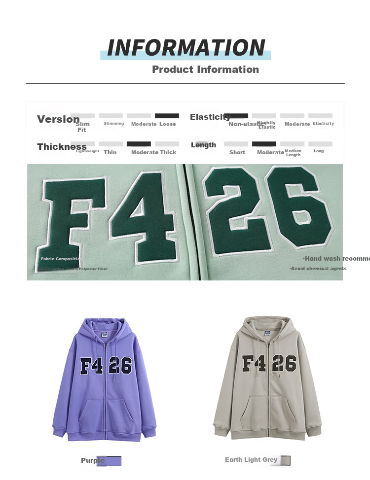 F426 Self-Operated Store National Trend Autumn Loose Versatile Couple Style Patchwork Embroidery Large LOGO Cardigan Sweatshirt Jacket, Floral Gray, Size S 5