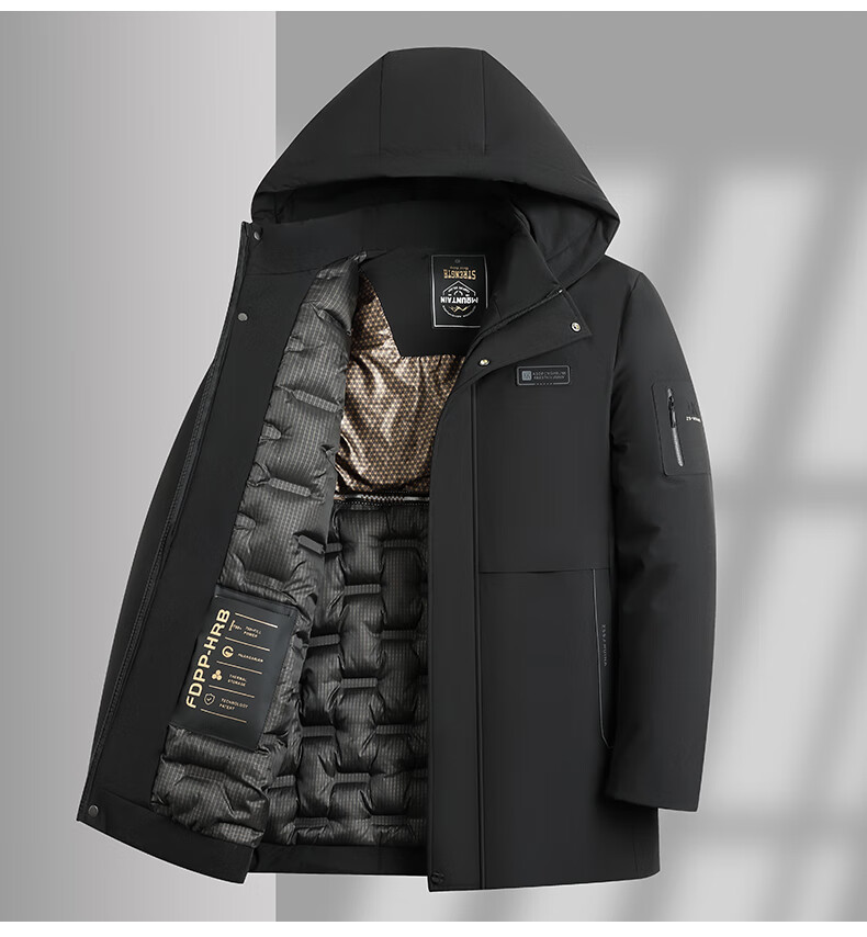 TUCANO Men's Winter Cotton Padded Jacket Fleece Lined Thick Warm Business Casual Removable Hooded Coat 3
