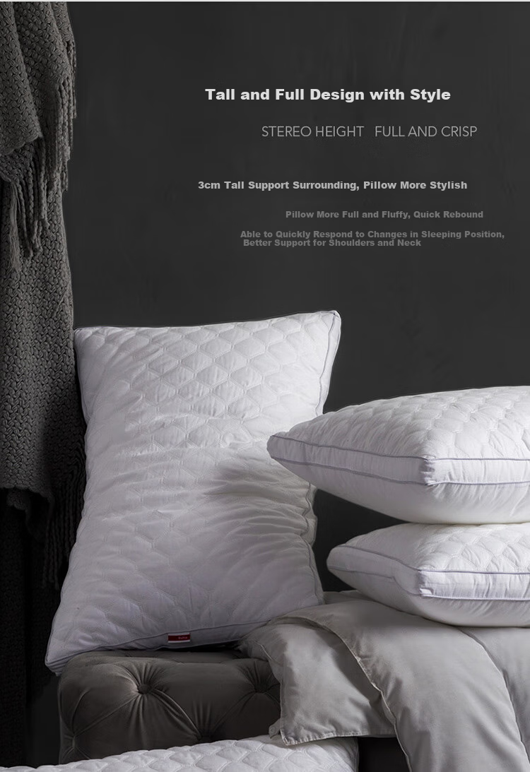 Dohia Home Textile Pillow, Class A Pure Cotton Hotel-Style Pillow Core, Adult Cervical Pillow, Height Approximately 8cm 7