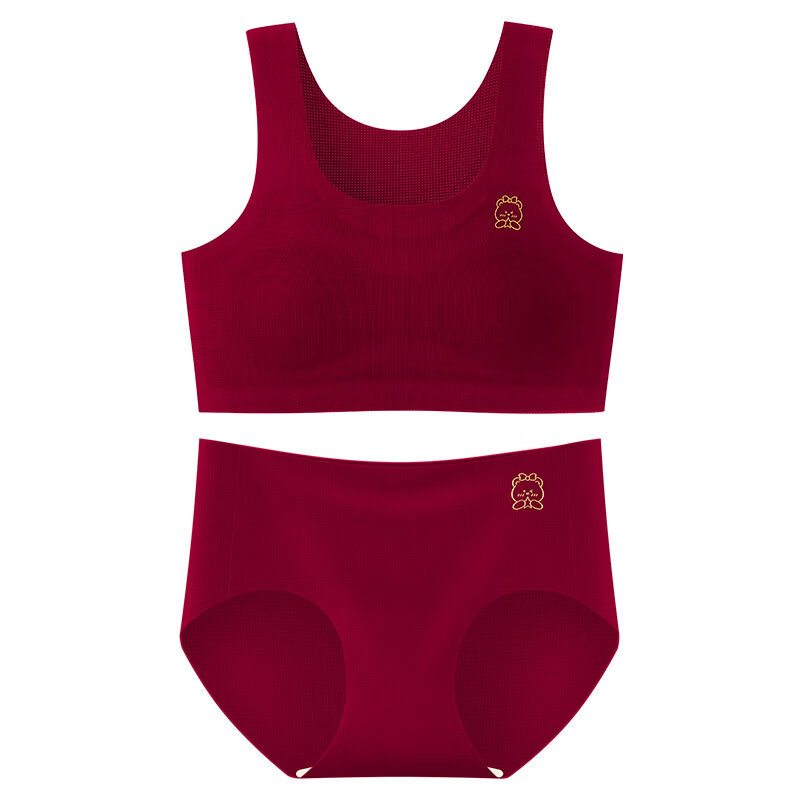 Mei Ya Ting Girls' Red Vest Underwear Set for Birth Year, Development Stage 1, Adolescent Bra, Year of the Horse 2026