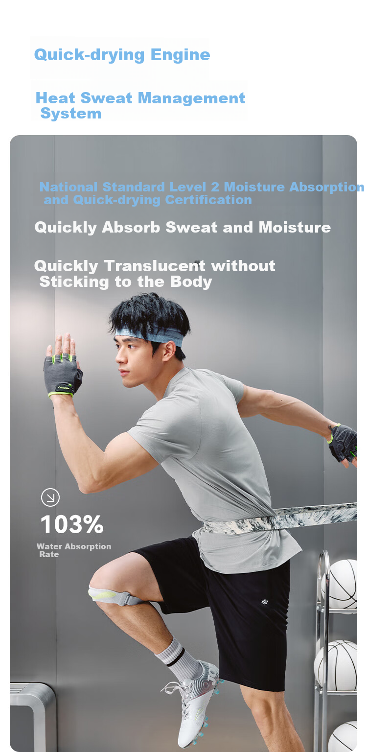 JD Original [Ultra-Fast Drying] Men's Sports Short-Sleeve T-Shirt for Running, Fitness, Outdoor Summer Wear, White, 2XL 5
