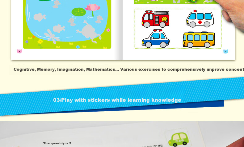 BANGSON 0-3 Years Old Concentration Training Sticker Book, Quiet Book for Girls, Educational Toy for Boys, Children's Birthday Gift 6