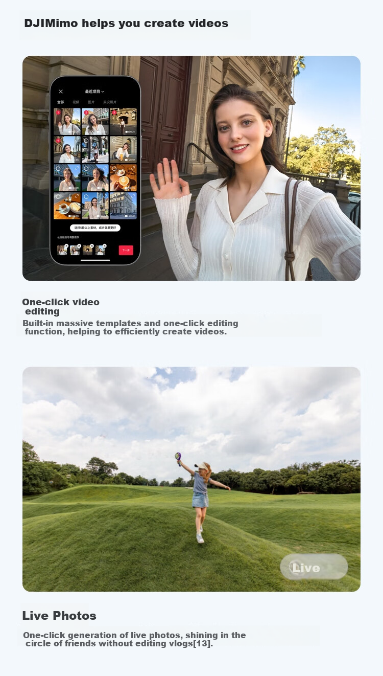 DJI Osmo Nano Standard Kit (128GB), Action Camera with Free-View Wearable Camera for Vlog, Cycling, Family Activities, Pet Photography, Sports Camera, Thumb Camera 14