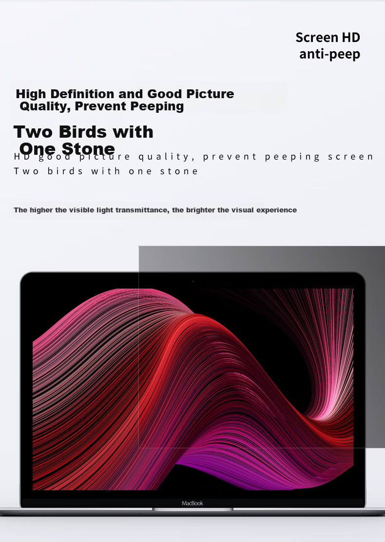 MUGU Computer Monitor Privacy Screen Protector, Tempered Glass Film for Laptops And Desktops, Anti-Peeping Screen Protector, 12.5 Inches (16:9) 4
