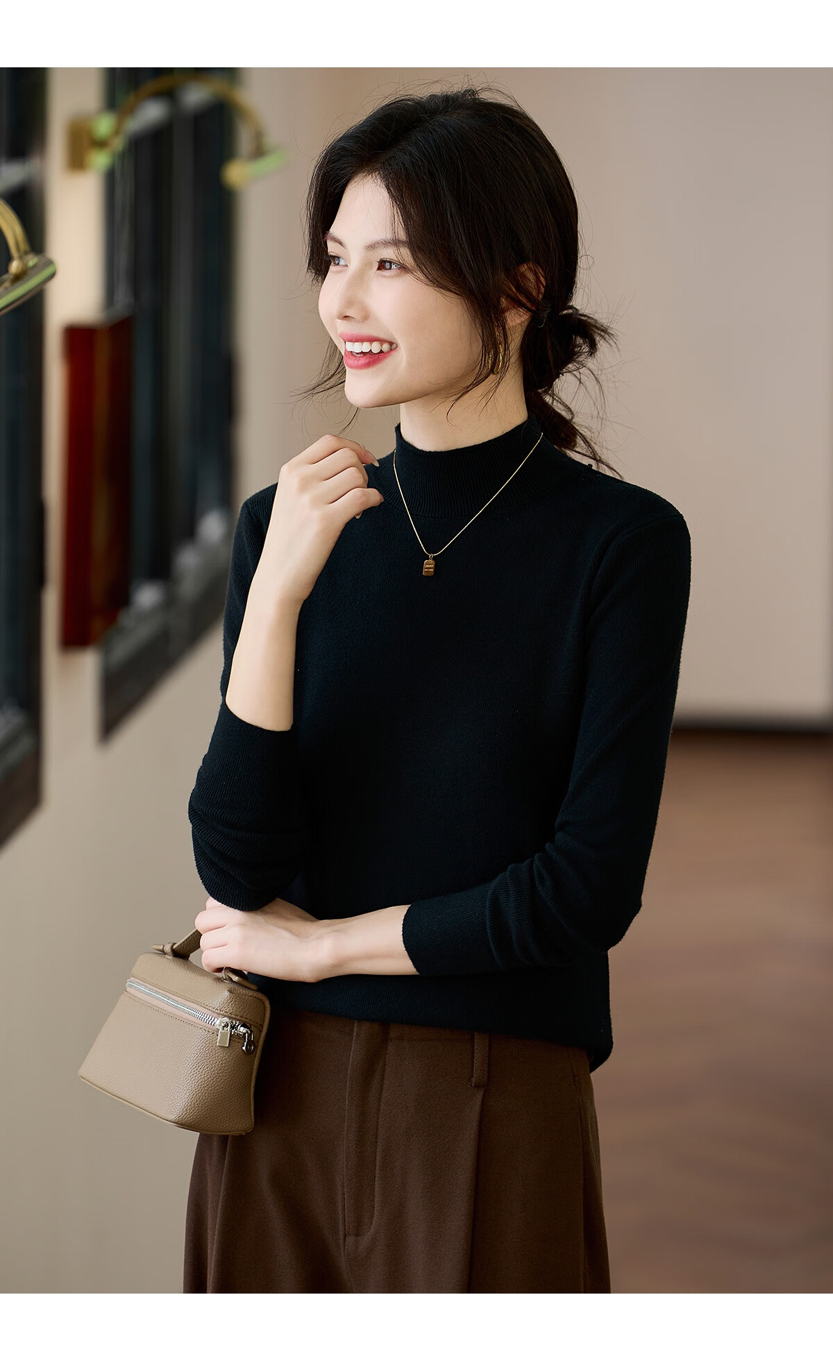 She Enjoy Women's Knitwear Half Turtleneck Slim Fit Solid Color Sweater Autumn Winter Base Layer T54Z121 6