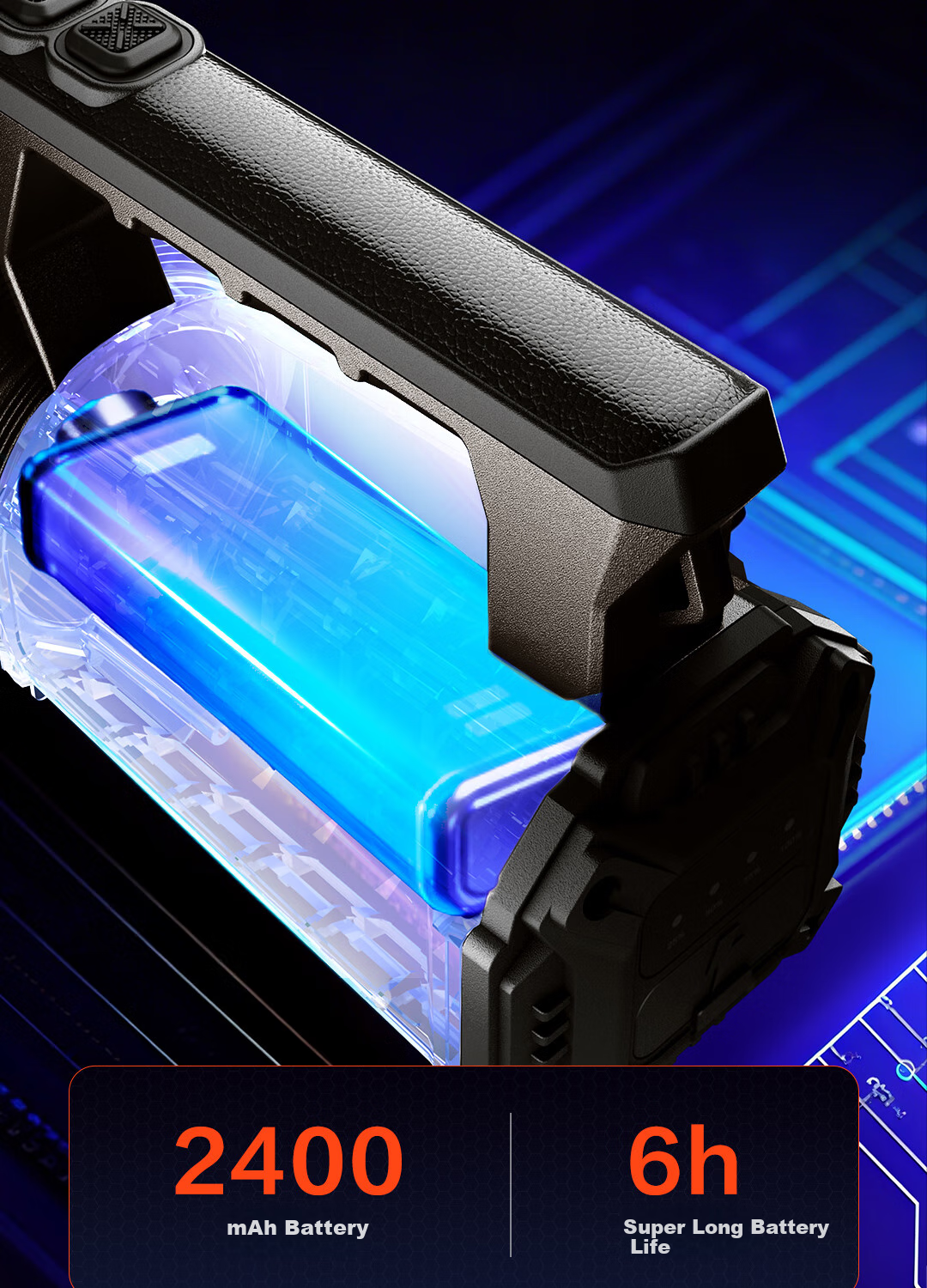 Deli Emergency Light, Household Power Outage Handheld Lamp, High Brightness Flashlight, Long-Lasting Battery Life, Searchlight, Military Emergency Lighting, Mining Lamp, Construction Site Light 11