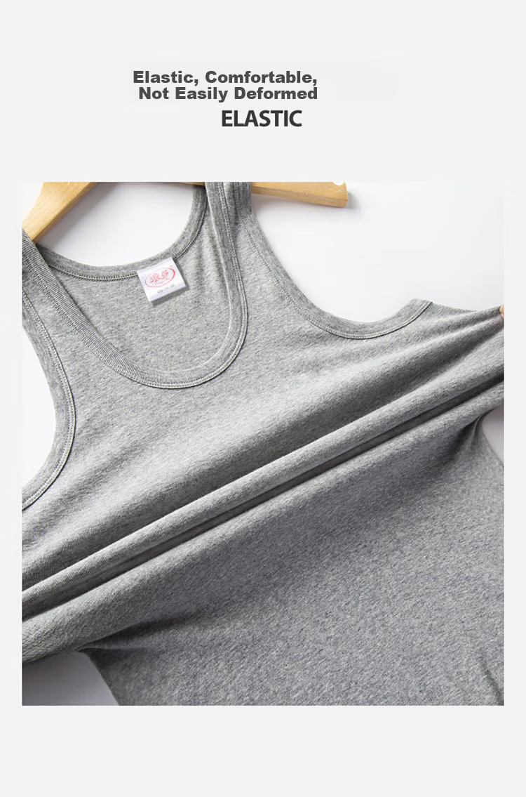 LangSha Men's Tank Top, 100% Pure Cotton, Comfortable, Soft, Breathable, Athletic Fitness Ribbed Undershirt, Sleeveless Top for Summer Wear 11