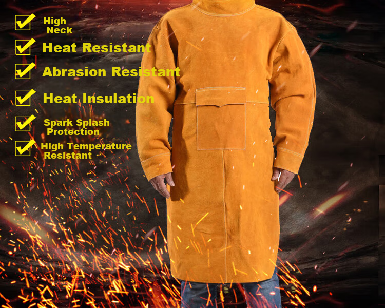 Pinzhide Leather Welding Foot Guard, Protective Foot Cover, Heat Insulation, Anti-Scalding, Anti-Spark, PJT011, Velcro Style, Yellow, One Pair 8