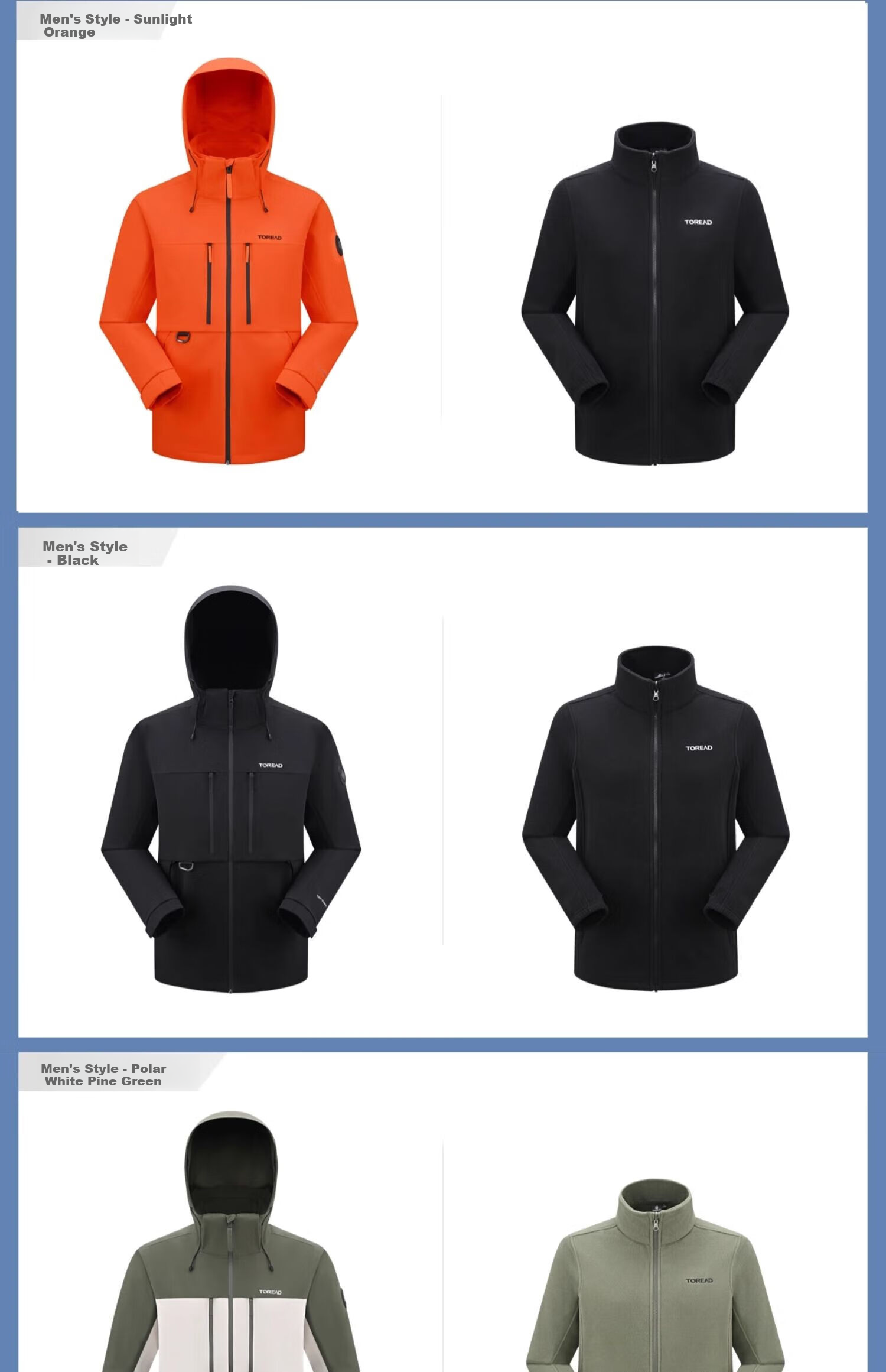 TOREAD Three-In Outdoor Professional Waterproof Windproof Mountaineering Jacket Hiking Coat, Black Men's XL 22
