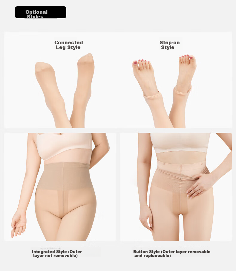 Guniangjia Double-Layer Detachable Pantyhose for Women, Autumn And Winter Base Layer Leggings, Natural Skin Tone Socks, Warm Fleece-Lined, Plus Size 33