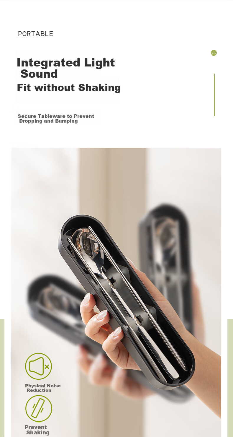 Guangyi Food-Grade 304 Stainless Steel Portable Cutlery Set with Chopsticks, Personal Use for Students And Adults, Including Chopsticks, Spoon, Fork, And Box GY7358 9