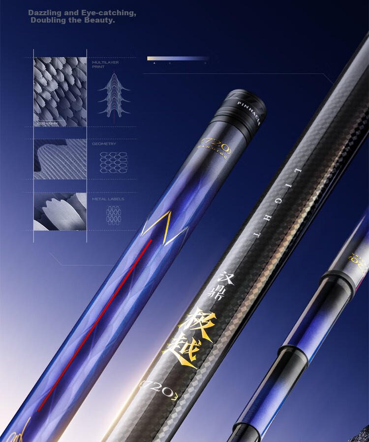 Handing Jiguang Lightweight Fishing Rod, All-Purpose Rod, Carbon Fiber Platform Fishing Rod, Ultra-Light And Ultra-Hard Hand Rod, Fishing Pole, Fishing Tackle Brand, 6.3m 4