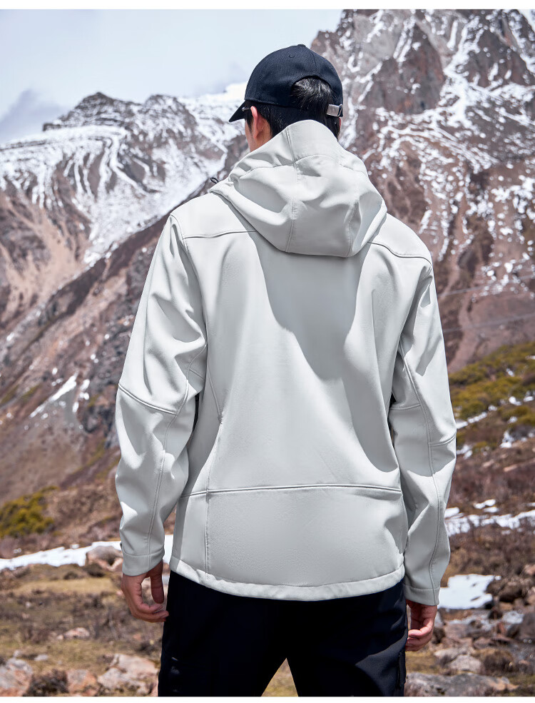 Pioneer Camp Seal Softshell Jacket Men Outdoor Travel Hiking Spring Autumn Windproof Waterproof Hooded Warm Sports Coat 3