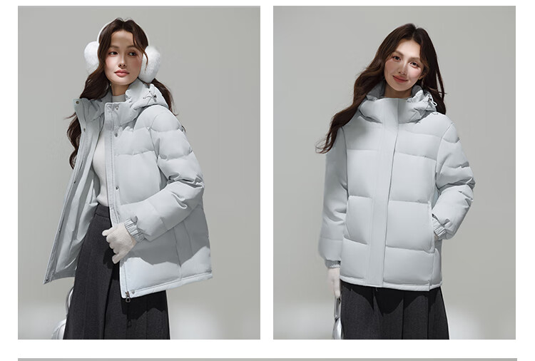 Yalu Women's Short Down Jacket 2026 Winter New Removable Hood Far-Infrared Heat Retention Warm Coat for Petite 28