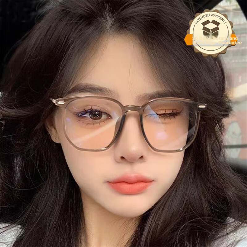 Siwangongli Professional Prescription Glasses for Women, Suitable for Myopia And Astigmatism, Large Square And Round Frames, Anti-Blue Light, Bare-Faced Eyeglasses Frame
