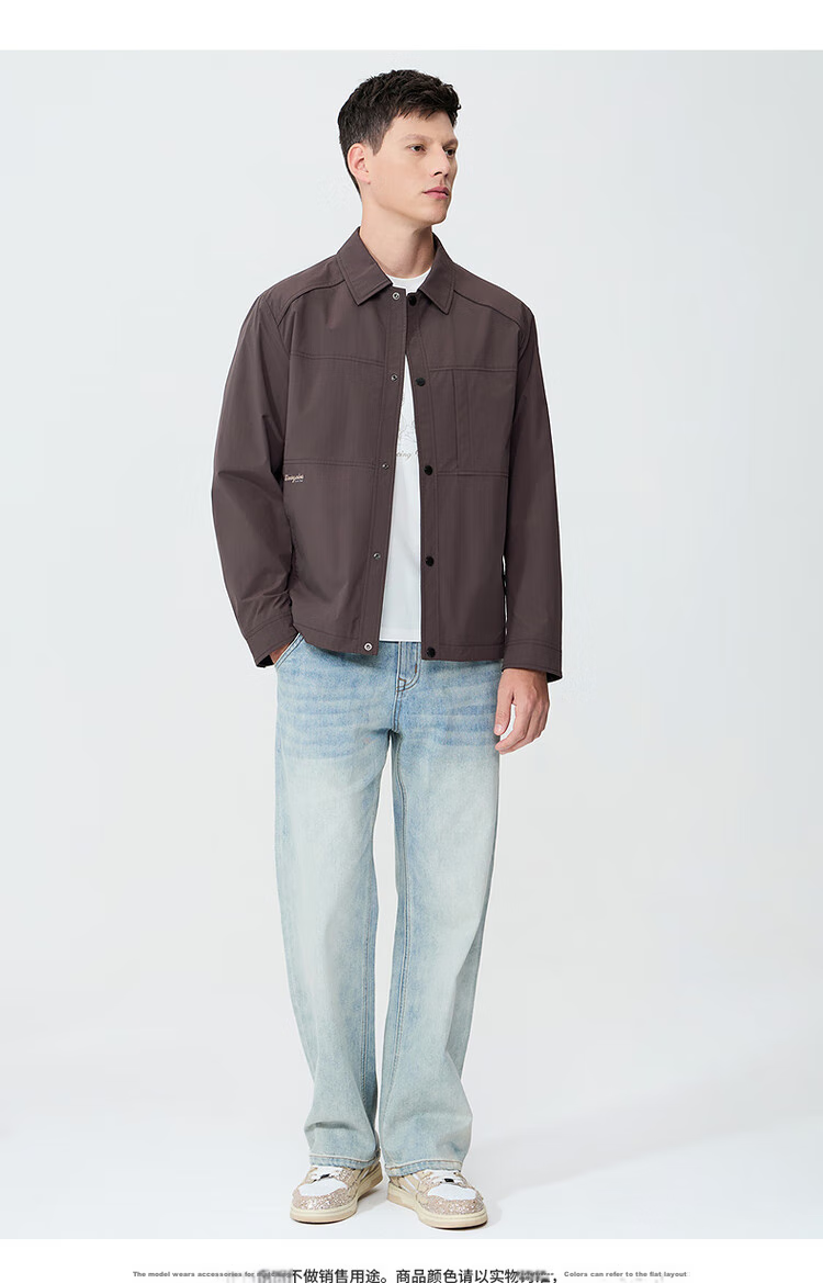 DANCING WOLVES Raglan Sleeve Slim Fit Workwear Collar Jacket Casual Commuter Jacket 706 Light Khaki S(165) 6