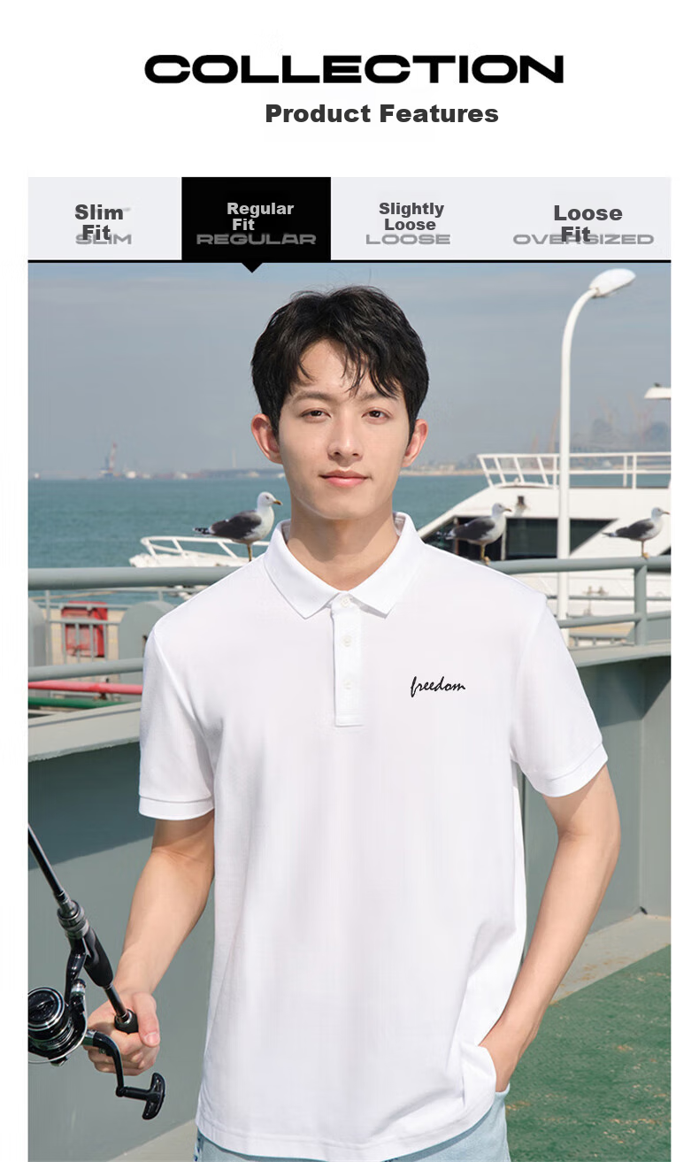 Huili Short-Sleeve Polo Shirt for Men, Summer Casual Men's T-Shirt with Collar, Breathable Men's Top 7