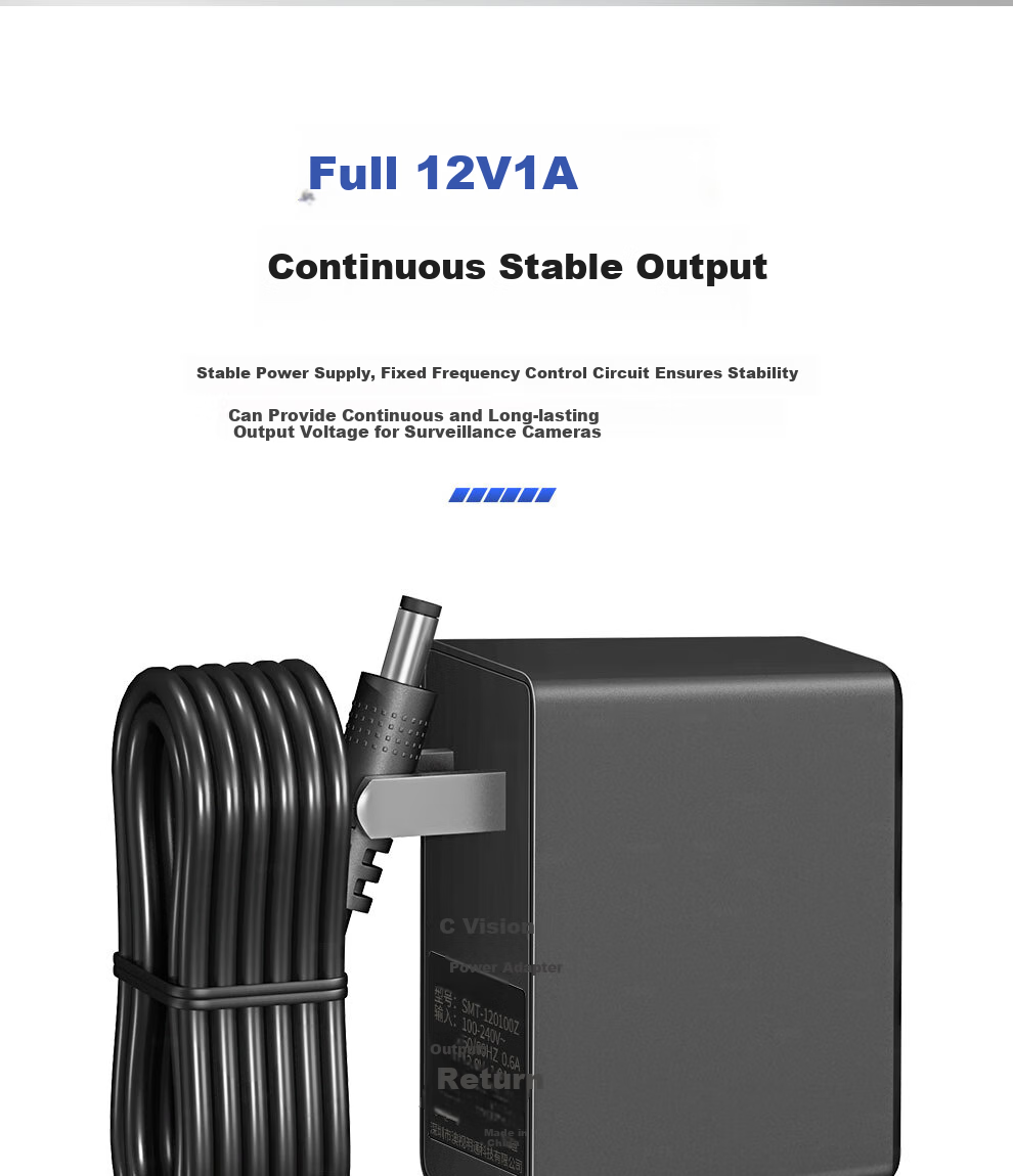 COMPCCTV DC12V1A Power Adapter, Router And Surveillance Camera DC Regulated Switching Power Supply 2
