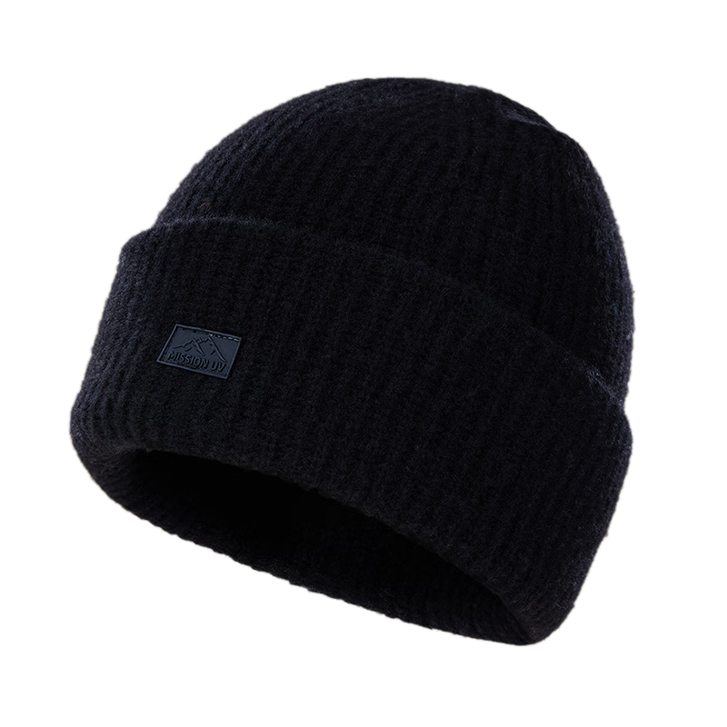 MISSION UV Pure Wool Warm Knitted Beanie Thickened Cold Weather Outdoor Ear Protection Winter Hat for Women