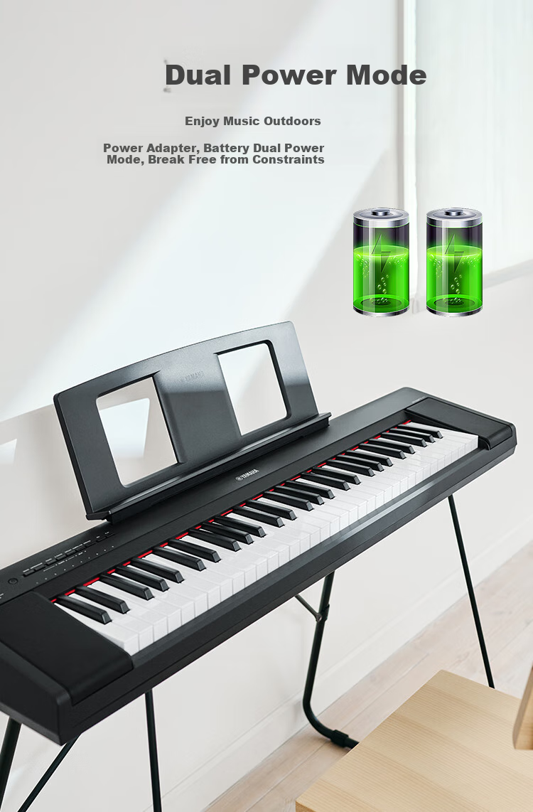 YAMAHA Digital Piano, 76 Weighted Keys, Home Use for Beginners And Children's Teaching, NP35WH White + Wooden Stand + Complete Accessories 7