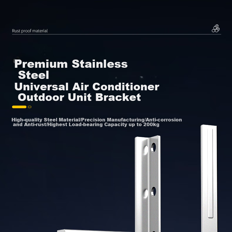 Dongpuli 2-3P Air Conditioner Bracket, Thickened 304 Stainless Steel Outdoor Unit Support, Reinforced Exterior Frame, Air Conditioner Hanger, Suitable for Midea, Gree, Haier, TCL, Panasonic, Chigo, Xiaomi, Hisense 5