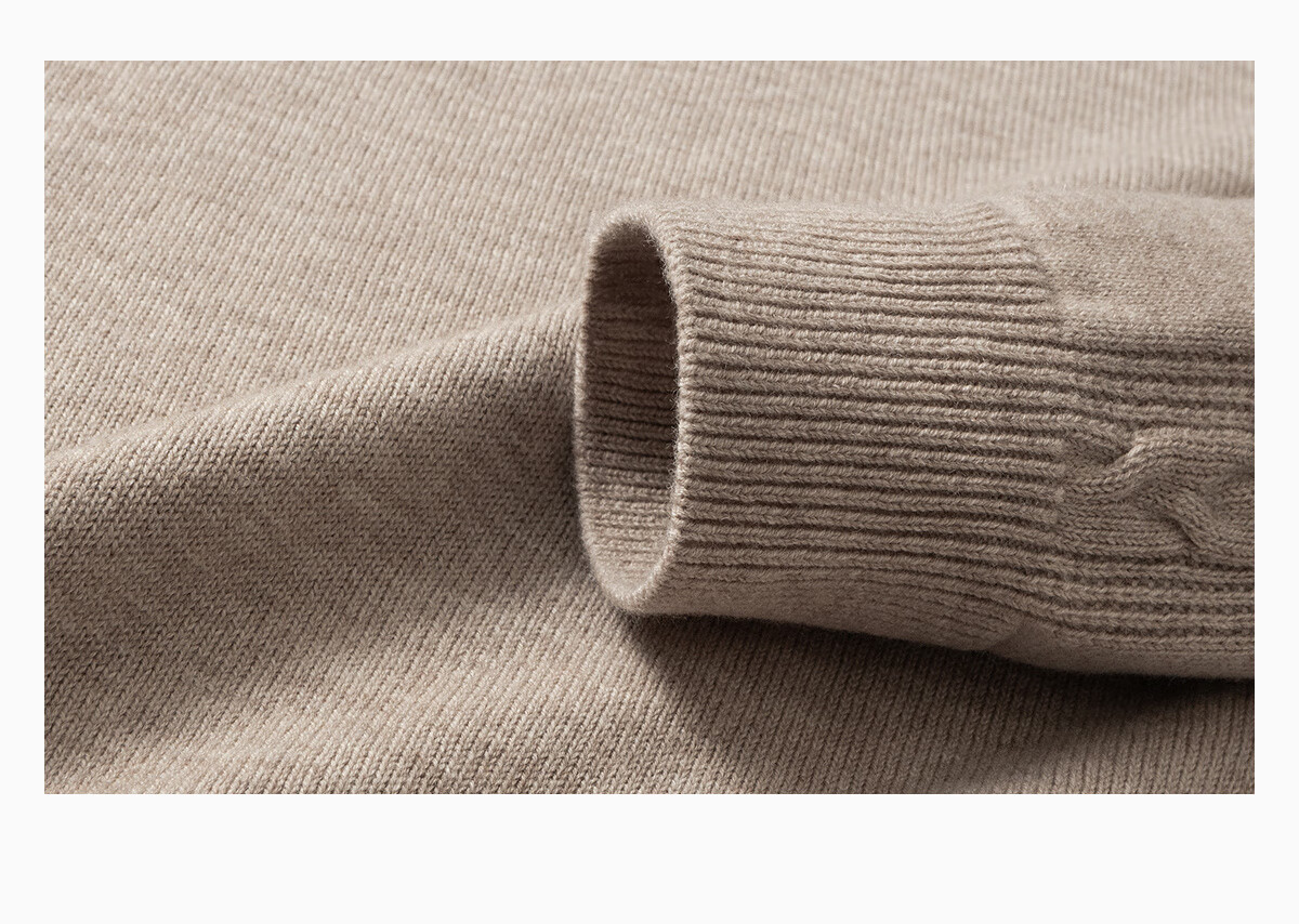 Hodo Heavyweight 100% Wool Men's Casual Half-Zip Thick Cable Knit Sweater 16