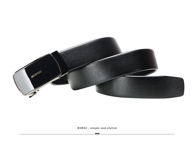 Bopai Men's Leather Belt, Business Automatic Buckle Waistband, 13-123501 8