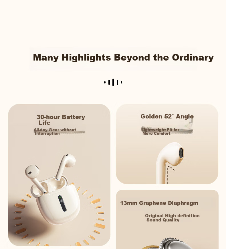 HP NR10 True Wireless Earphones Bluetooth 6.0 Compatible with Apple And Android Phones Active Noise Cancellation In-Ear Music Gaming Business Headphones Gun Gray Color 3