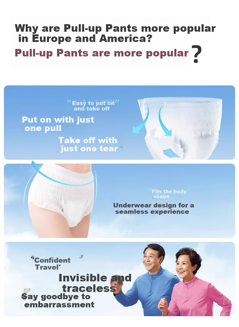 Laolaifu Adult Pull-Up Diapers, Size L, 20 Pieces, Waist Circumference (95-120cm), Elderly Incontinence Pads 3