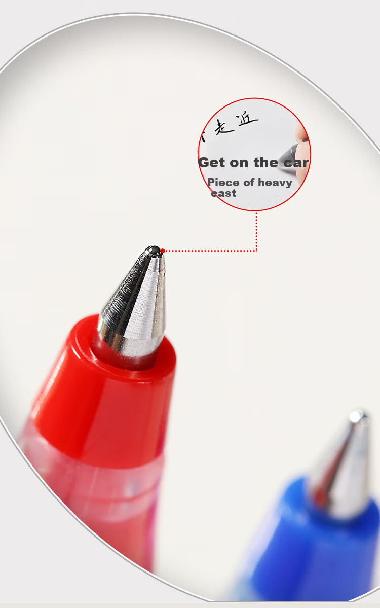 JD Original Junengxie Pro Large Capacity Bullet Tip Gel Pen, Signature Pen for 2000 Meters Writing, Business Office Student Exam, 0.5mm, Red, 10 Pieces 5