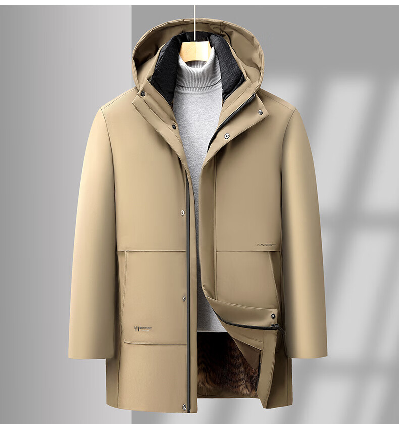 TUCANO Men's Winter Fleece-Lined Thickened Cotton Jacket Detachable Liner Warm Cold-Resistant Coat for Middle-Aged and Elderly Men 6