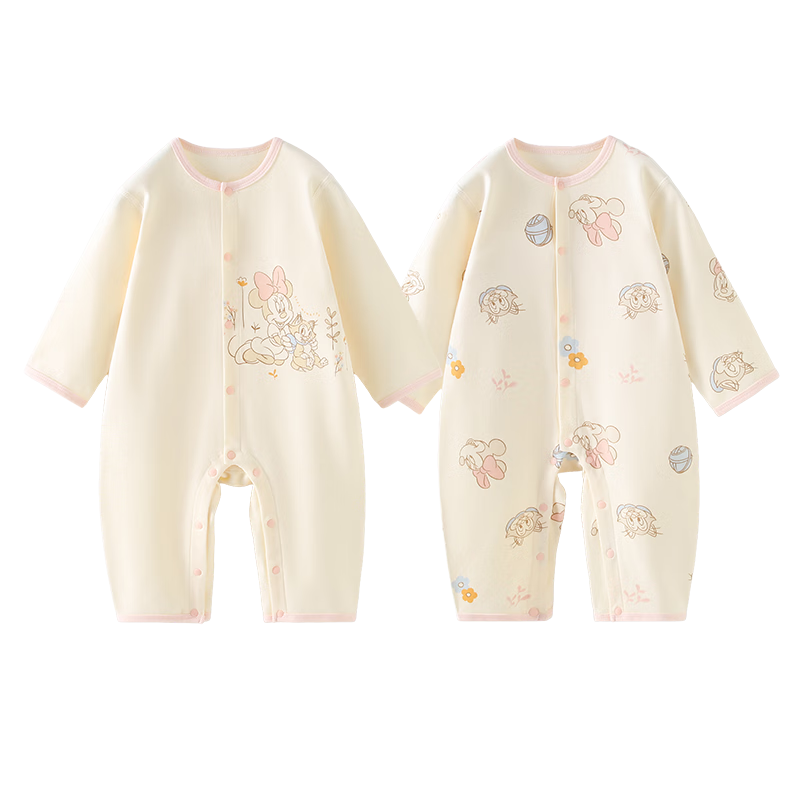 Disney 2 Pieces Baby Clothes, Newborn Onesie, Spring And Autumn Season, Class A Pure Cotton, Full Moon Baby, Crawling Suit, Pajamas