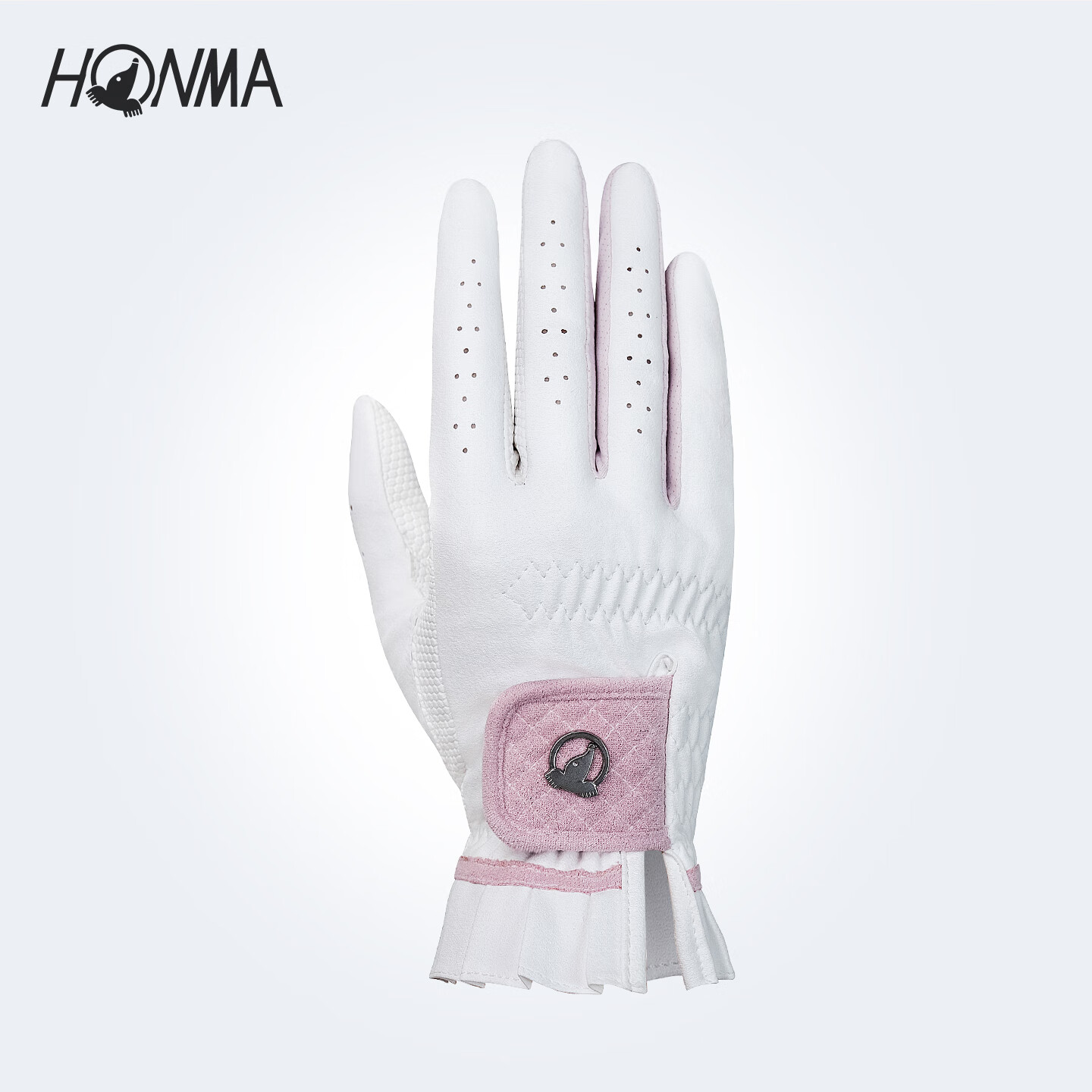 HONMA 2025 New Floral Series Golf Gloves Wear-Resistant Non-Slip Sports Gloves White/Pink XS