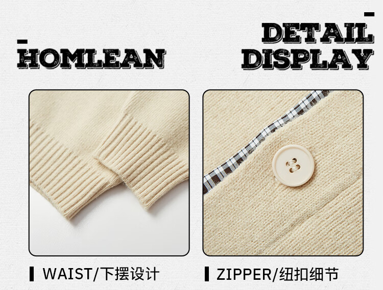 Homlean Heavyweight Faux Two-Piece Knit Cardigan Jacket Men Autumn Winter Retro Loose Lazy Style HS67 Light Gray 2XL 2
