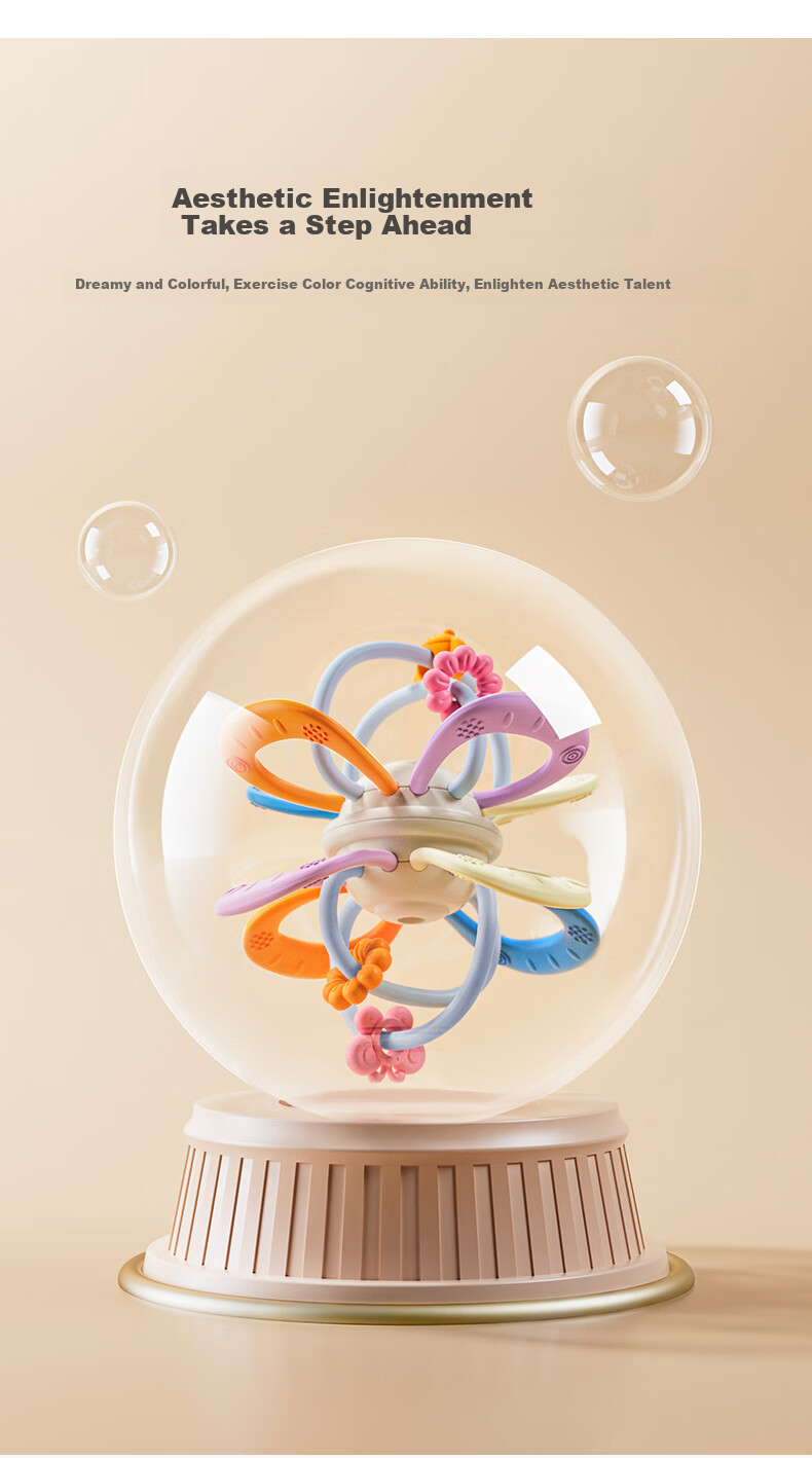 Shiyuejiejin Manhattan Rattle Ball, Baby Teether Toy, Can Be Chewed Or Boiled, Soothing And Early Education Rattle 10