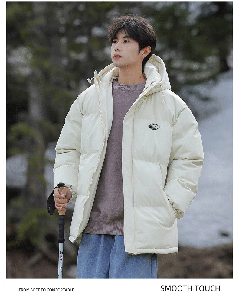 Warrior Men's Winter Hooded Thickened Cotton Jacket Cold-Resistant Warm Cotton Coat New Year Battle Robe Puffer Jacket 16