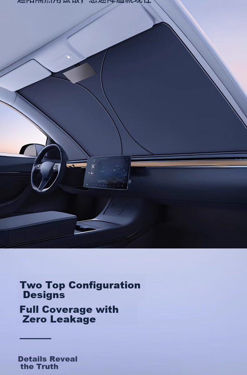 Yilafu Car Sunshade, Heat Insulation Sun Visor, Summer Car Interior Front Windshield Sunshade, Car Window Glass Cover, Light-Blocking Curtai 4