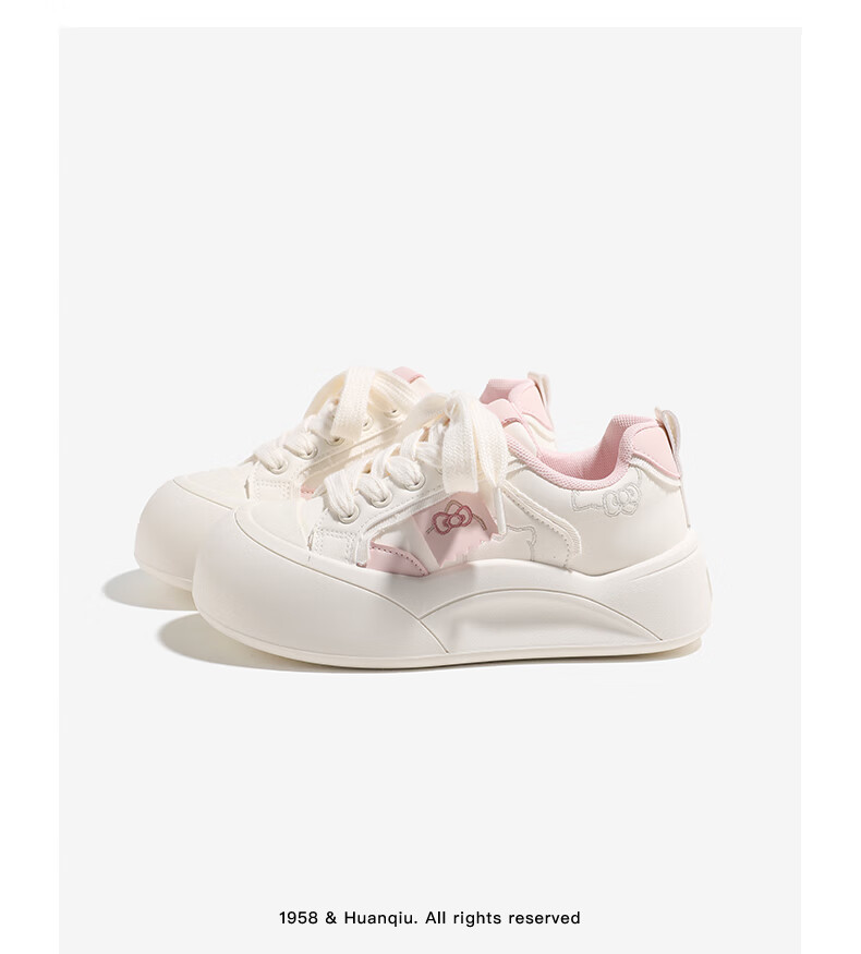 Global Platform Chunky Toe Shoes Women 2026 Spring New Height Increasing White Sneakers Cute Cat Versatile Casual Shoes Beige 38 4